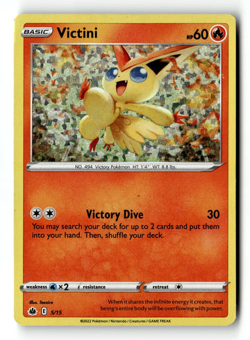 Pokemon Card Victini - 5/15 Holo LP McDonald's Promos 2022 005/015