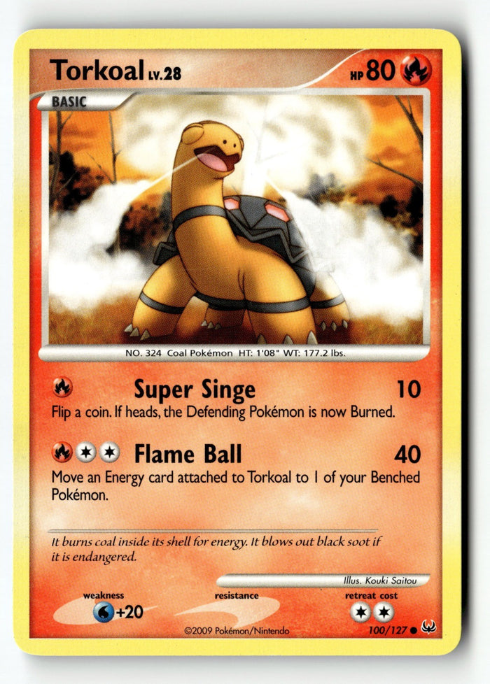Pokemon Card Torkoal LP Platinum 100/127