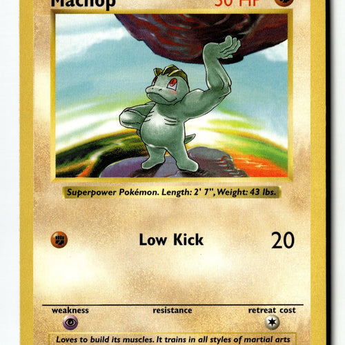 Pokemon Card Machop Unlimited LP Base Set Shadowless 052/102