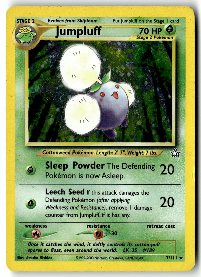 Pokemon Card Jumpluff LP Neo Genesis Holo Rare 7/111