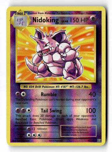 Pokemon Card Nidoking Reverse Holo LP XY - Evolutions 45/108