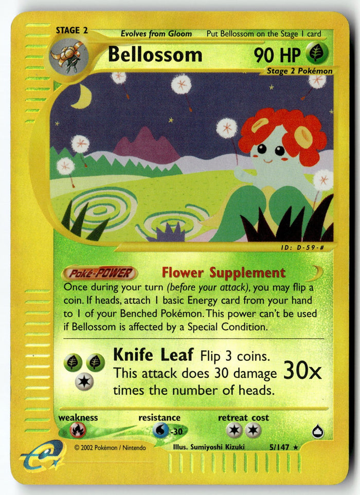 Pokemon Card Bellossom LP Aquapolis Reverse Holo Rare 5/147
