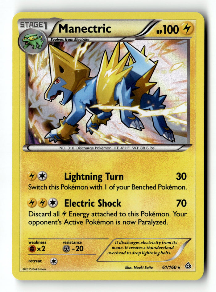 Pokemon Card Manectric Holo LP XY - Primal Clash 61/160