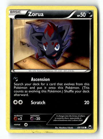 Pokemon Card Zorua (69) LP Dark Explorers 69/108