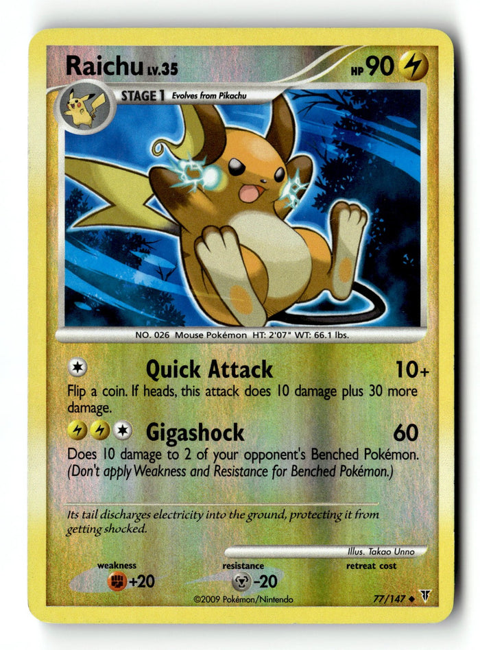Pokemon Card Raichu Reverse Holo LP Supreme Victors Uncommon 77/147