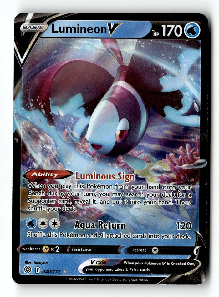 Pokemon Card Lumineon V LP SWSH09: Brilliant Stars Ultra Rare 040/172