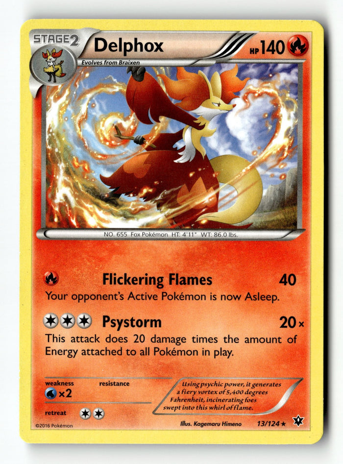 Pokemon Card Delphox - 13/124 (XY Fates Collide) LP Deck Exclusives Rare 013/124