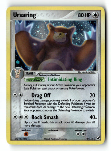 Pokemon Card Ursaring Holo LP Unseen Forces 18/115