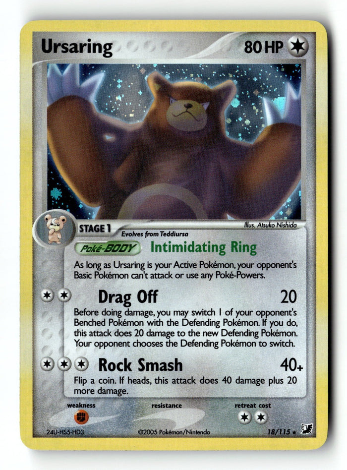 Pokemon Card Ursaring Holo LP Unseen Forces 18/115