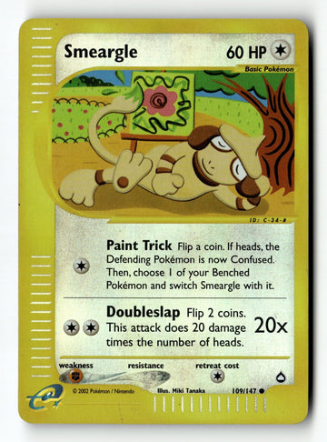 Pokemon Card Smeargle Reverse Holo LP Aquapolis 109/147