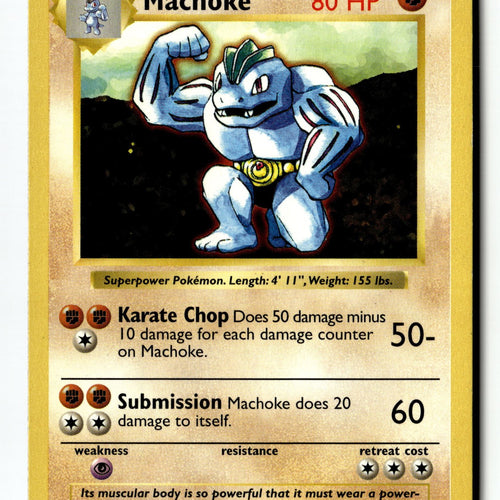 Pokemon Card Machoke Unlimited LP Base Set (Shadowless) 34/102