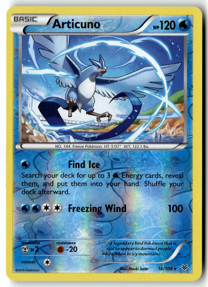 Pokemon Card Articuno (16) LP XY - Reverse Holo Roaring Skies Rare 16/108