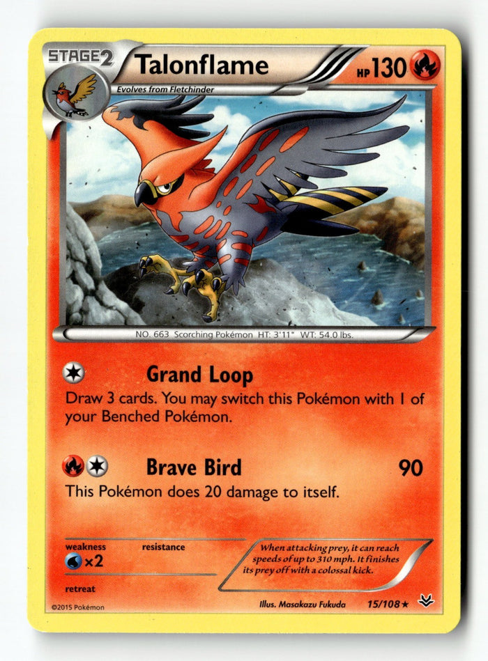 Pokemon Card Talonflame LP XY - Roaring Skies 15/108