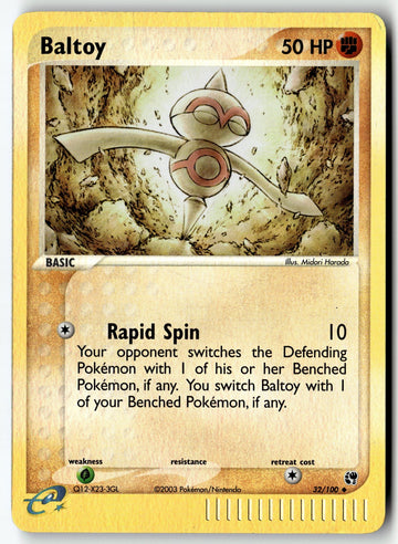 Pokemon Card Baltoy LP Sandstorm Uncommon Reverse 32/100