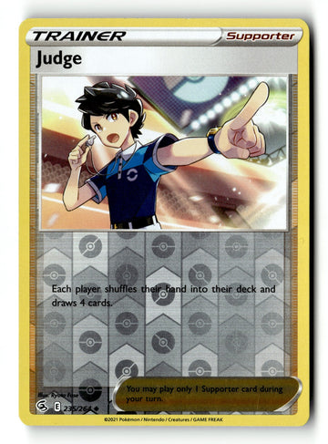 Pokemon Card Judge LP SWSH08: Fusion Strike Reverse Holo Uncommon 235/264
