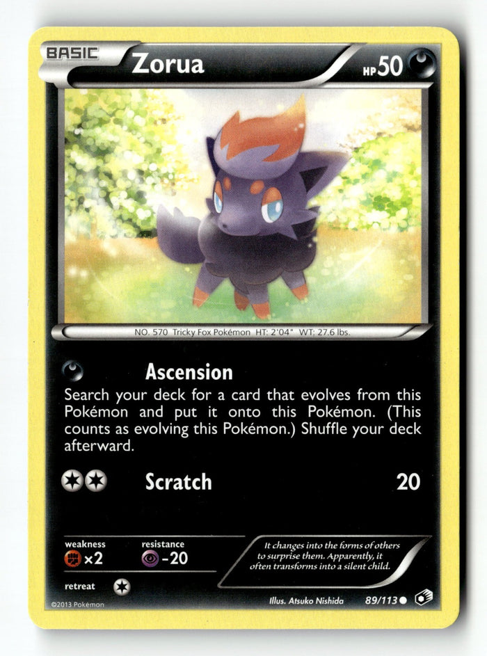 Pokemon Card Zorua LP Legendary Treasures 89/113