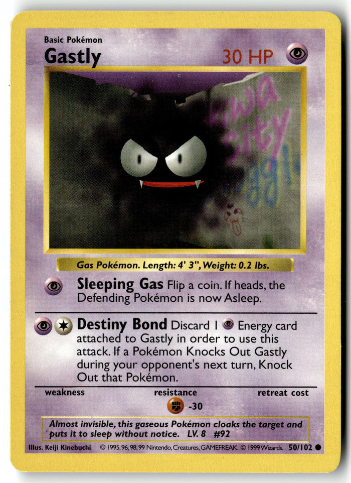 Pokemon Card Gastly LP Base Set (Shadowless) Common 050/102
