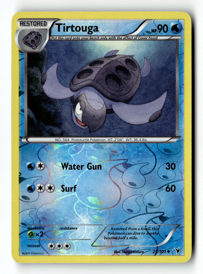 Pokemon Card Tirtouga Reverse Holo LP Noble Victories 25/101