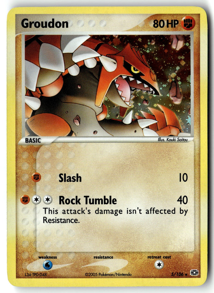 Pokemon Card Groudon - 005/106 LP Emerald Holo Rare 5/106