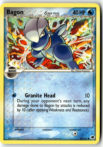 Pokemon Card Bagon (Delta Species) LP Dragon Frontiers Common 43/101