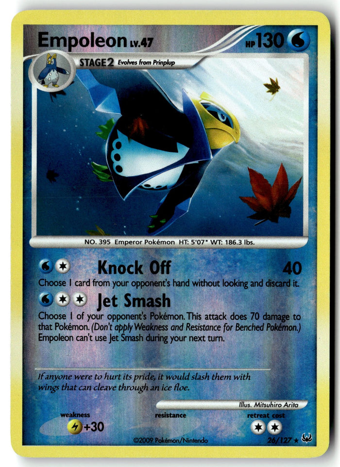 Pokemon Card Empoleon LP Platinum Reverse Holo Rare 26/127