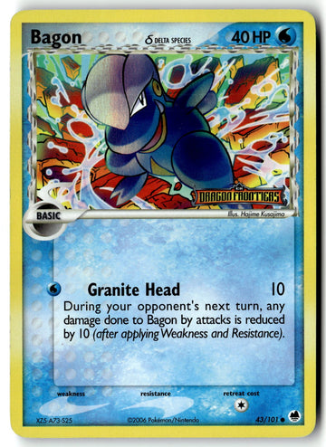 Pokemon Card Bagon (Delta Species) LP Dragon Frontiers Reverse Common 43/101