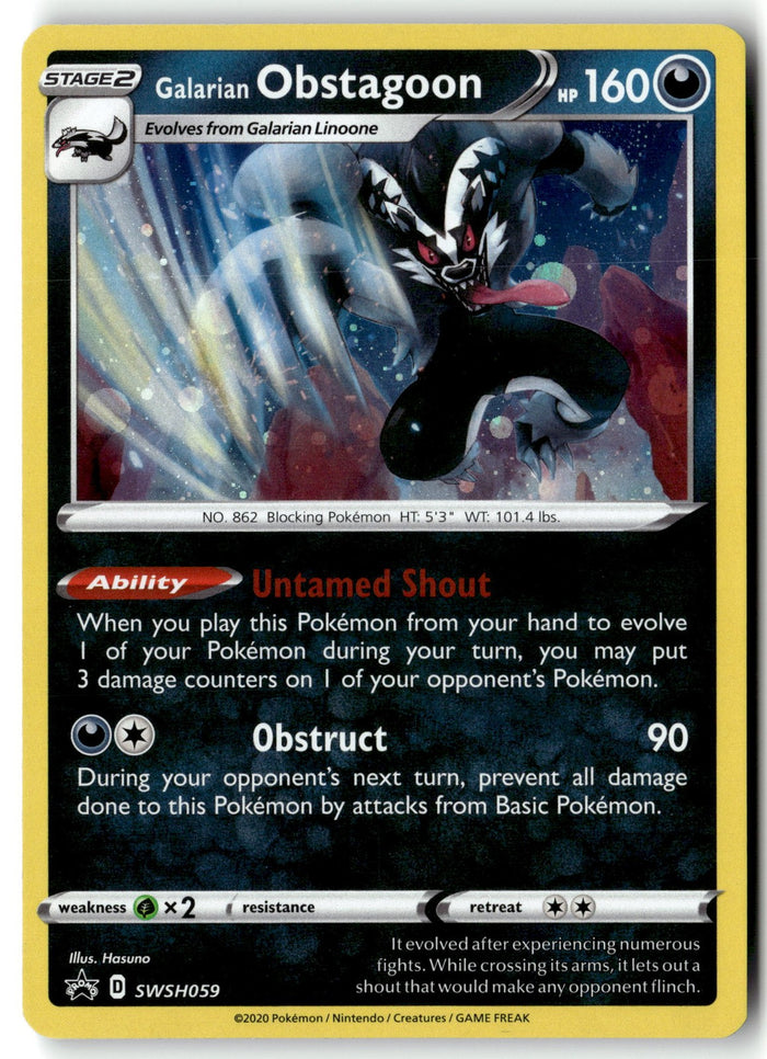 Pokemon Card Galarian Obstagoon - LP  Sword & Shield Promo Cards Promo SWSH059