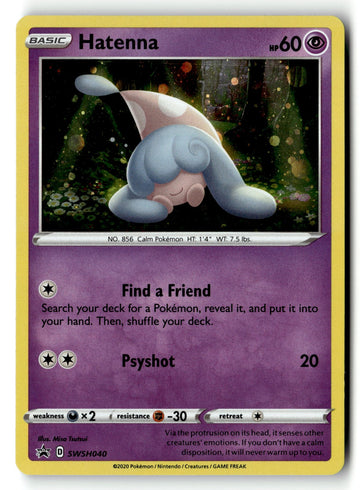 Pokemon Card Hatenna LP SWSH: Sword & Shield Promo Cards Promo SWSH040