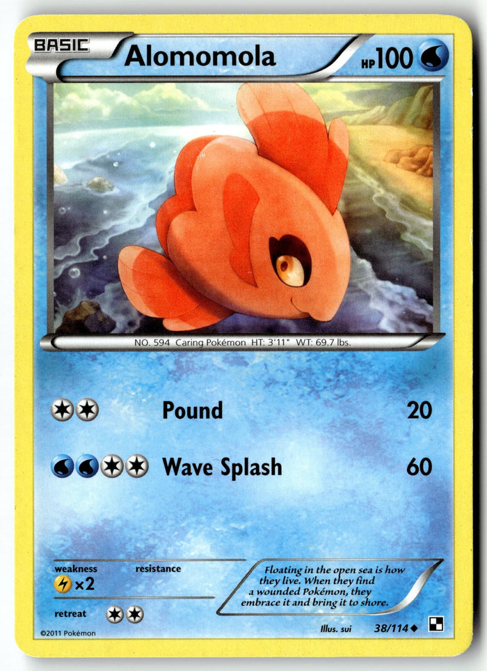 Pokemon Card Alomomola (38) LP Black and White Uncommon 38/114