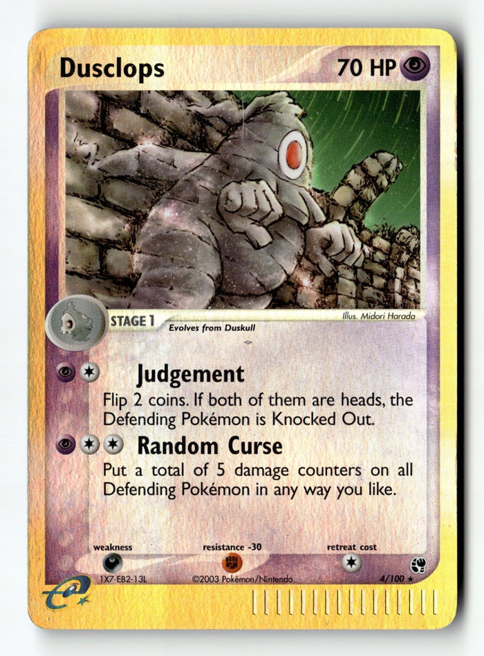 Pokemon Card Dusclops LP Sandstorm Reverse Holo Rare 4/100