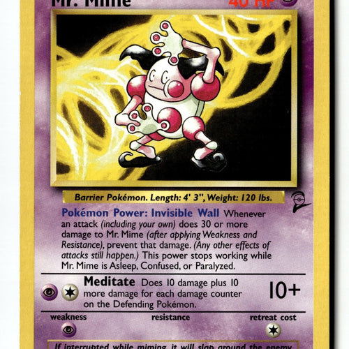 Pokemon Card Mr. Mime LP Base Set 2 27/130