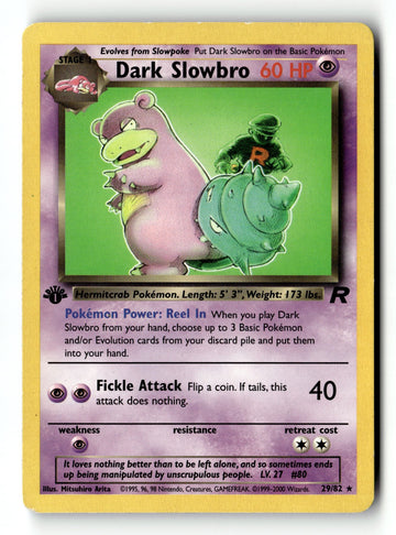 Pokemon Card Dark Slowbro (29) LP Team Rocket 1st Edition Rare 29/82