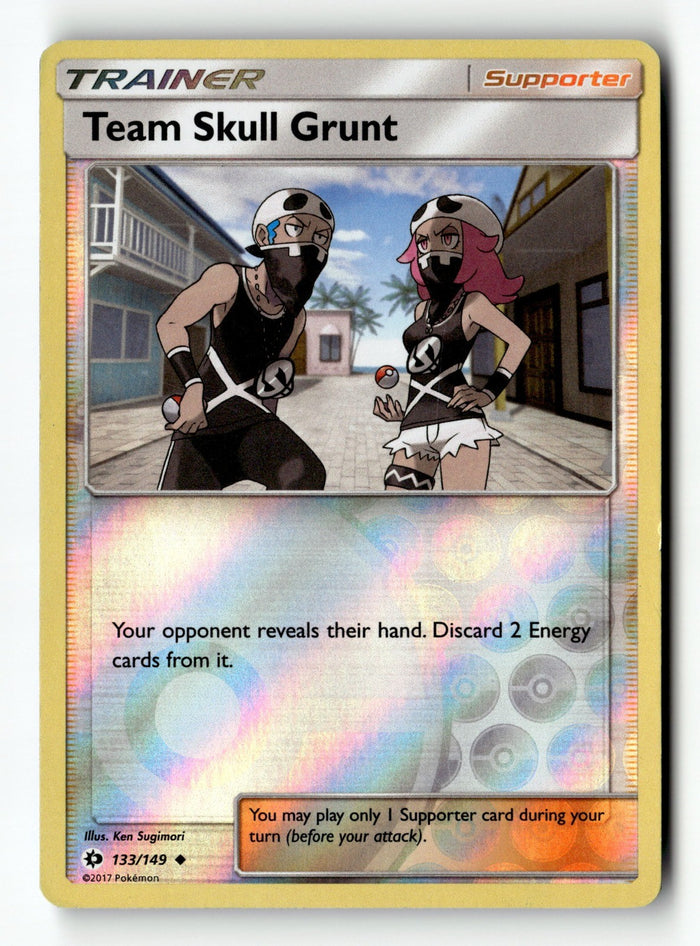 Pokemon Card Team Skull Grunt Reverse Holo LP SM Base Set 133/149