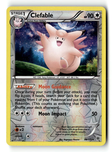 Pokemon Card Clefable LP Plasma Storm Reverse Holo Rare 98/135