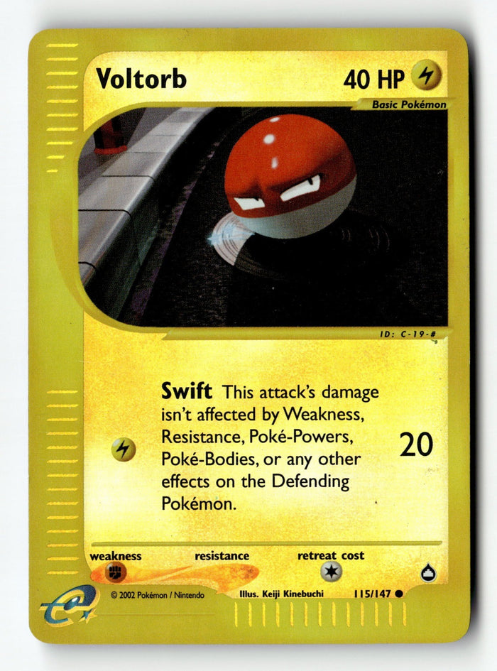 Pokemon Card Voltorb (115) Reverse Holo LP Aquapolis 115/147