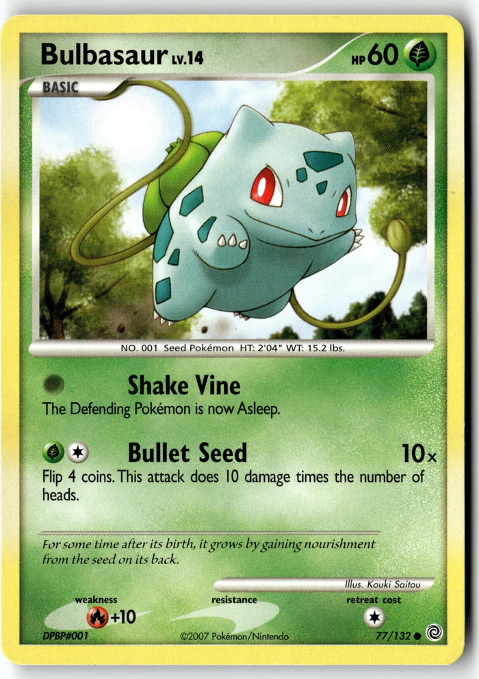 Pokemon Card Bulbasaur LP Secret Wonders Common 77/132