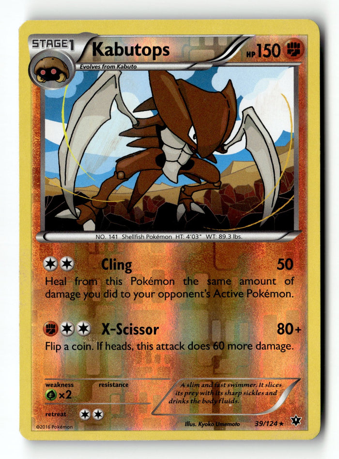Pokemon Card Kabutops LP XY - Fates Collide Reverse Holo Rare 39/124