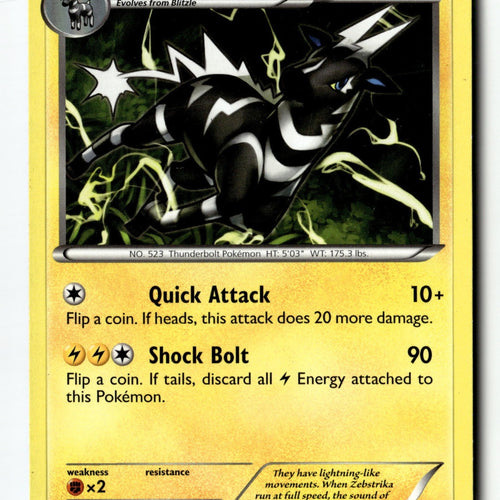 Pokemon Card Zebstrika LP Noble Victories 36/101