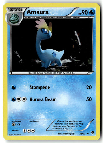 Pokemon Card Amaura - 25/111 (Cosmos Holo) LP Promo 025/111