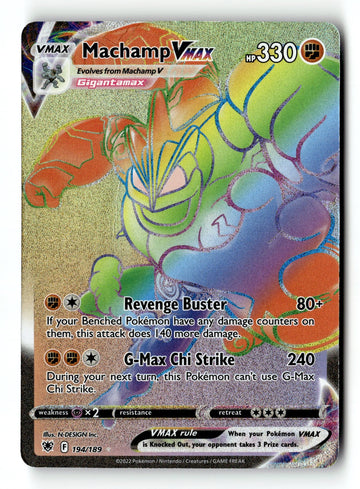 Pokemon Card Machamp VMAX (Secret) Holo LP SWSH10: Astral Radiance 194/189