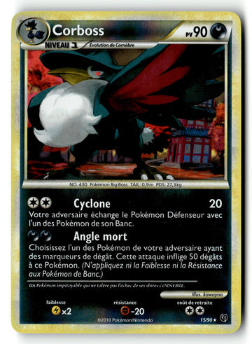 Pokemon Card Honchkrow (15) LP Undaunted Reverse Holo  Rare 15/90