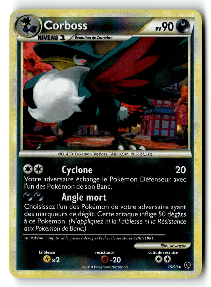 Pokemon Card Honchkrow (15) LP Undaunted Reverse Holo  Rare 15/90
