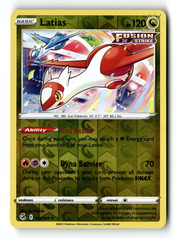 Pokemon Card Latias LP SWSH08: Fusion Strike Reverse Holo Rare 193/264