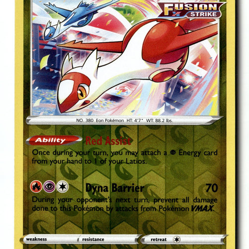 Pokemon Card Latias LP SWSH08: Fusion Strike Reverse Holo Rare 193/264