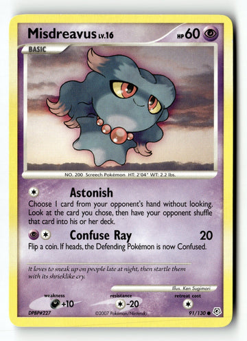 Pokemon Card Misdreavus LP Diamond and Pearl 91/130