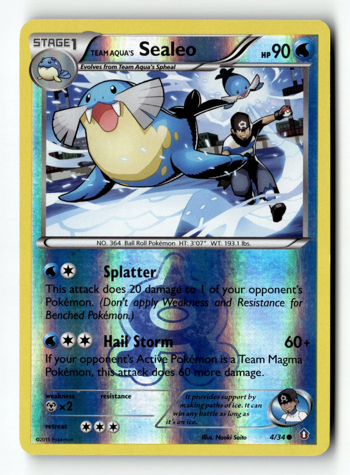 Pokemon Card Team Aqua's Sealeo Reverse Holo LP Double Crisis 4/34