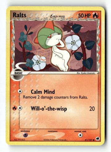 Pokemon Card Ralts Delta Species Normal LP Dragon Frontiers Common 61/101