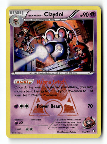 Pokemon Card Team Magma's Claydol Holo LP Double Crisis 11/34