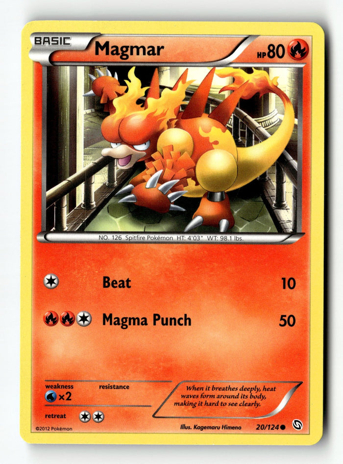 Pokemon Card Magmar Normal LP Dragons Exalted 20/124