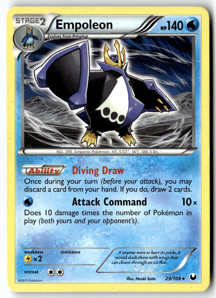 Pokemon Card Empoleon LP Dark Explorers Holo Rare 29/108